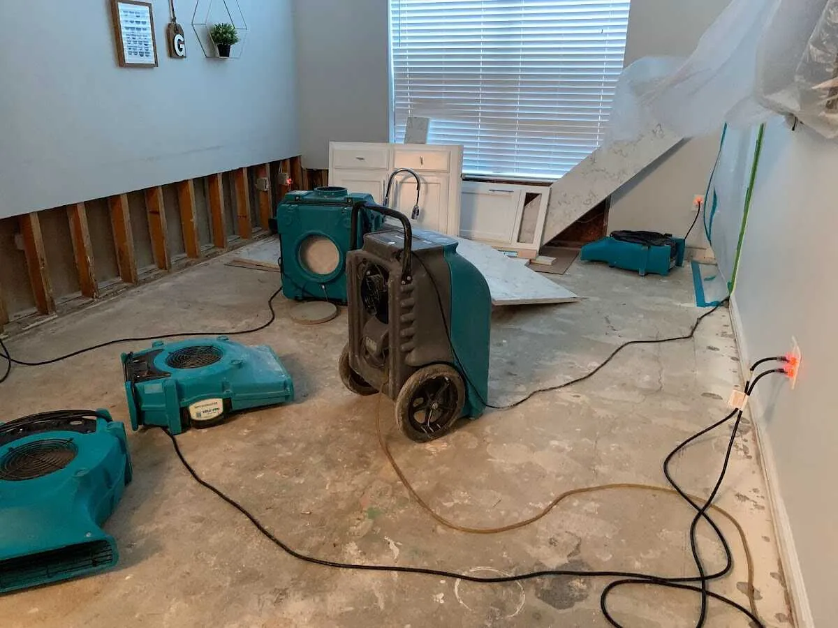Dehumidifier in flood-cut room for Water Extraction & Removal in Henrietta